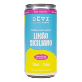 Refrigerante Natural Sabor Limão Siciliano Zero Açúcar Lata 269ml Dêvi