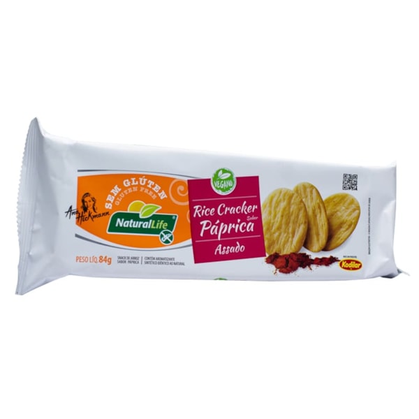 Rice Cracker Sabor Páprica S/ Glúten 84g Natural Life