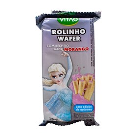 Rolinho Wafer Com Recheio Sabor Morango Zero Açúcar Disney 30g Vitao