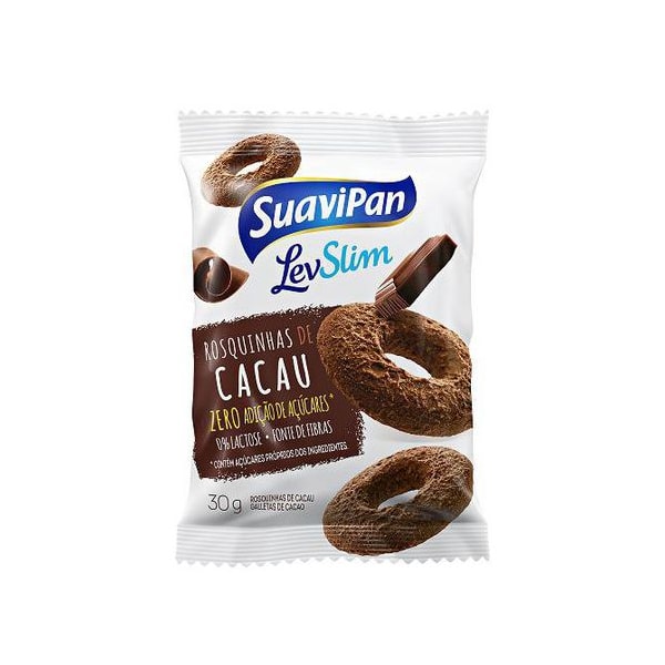 Rosquinha De Cacau Zero Açúcar Display 12x30g Suavipan