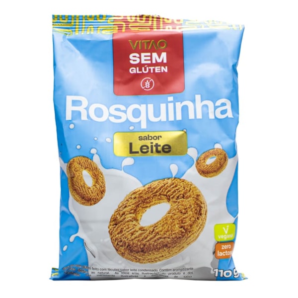 Rosquinha Integral Sabor Leite S/ Glúten 110g Vitao