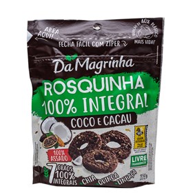 Rosquinhas 100% Integral De Coco e Cacau 150g Da Magrinha