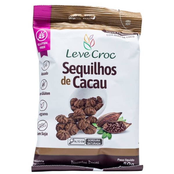 Sequilhos de Cacau 50g - Leve Croc