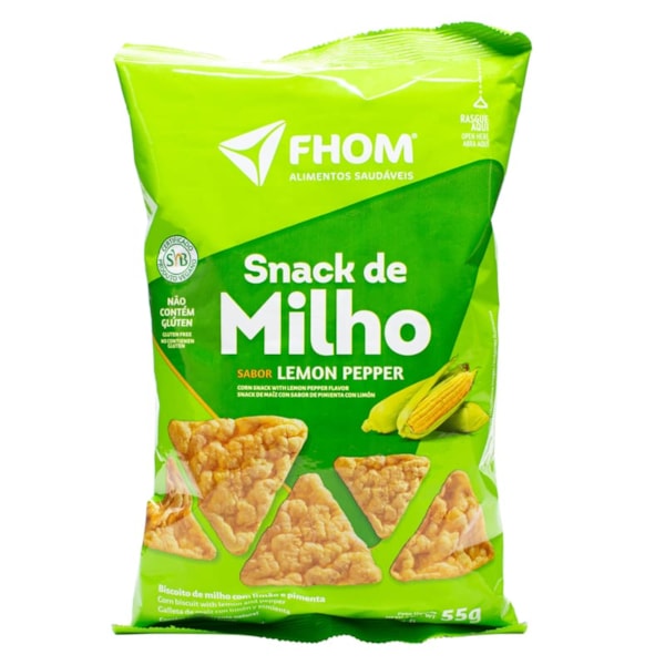 Snack De Milho Sabor Lemon Pepper 55g Fhom