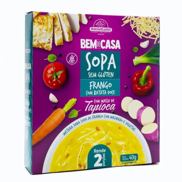 Sopa de Frango com Batata Doce com Massa de Tapioca s/ Glúten 40g Mosmann