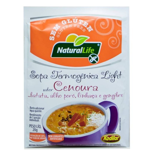 Sopa Termogenica Light de Cenoura, Batata, Alho Poró, Linhaça e Gengibre 20g - Natural Life