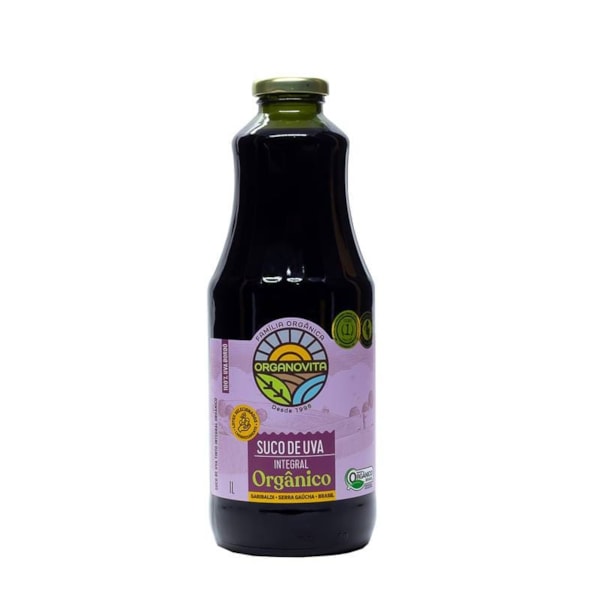 Suco De Uva Bordô Integral Orgânico 1L Organovita