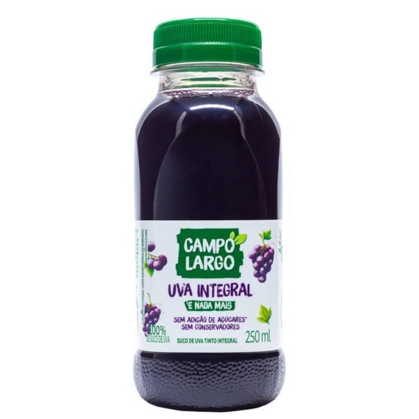 Suco De Uva Tinta Integral 250ml Pet Campo Largo