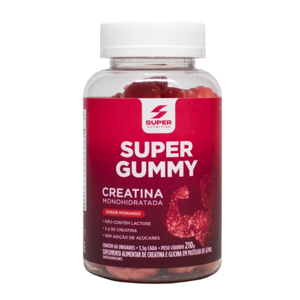 Super Gummy Creatina Sabor Morango 60 Gomas Desinchá