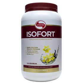 Suplemento Alimentar Whey Protein Isolate Sabor Baunilha Isofort 900g Pote Vitafor
