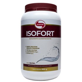 Suplemento Alimentar Whey Protein Isolate Sabor Neutro Isofort 900g Pote Vitafor