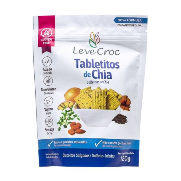 Tabletitos Salgados De Chia 120g Leve Crock