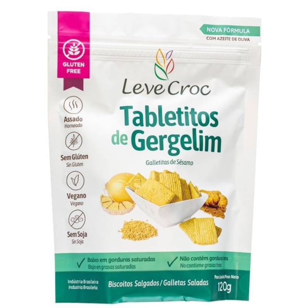 Tabletitos Salgados de Gergelim 120g - Leve Croc