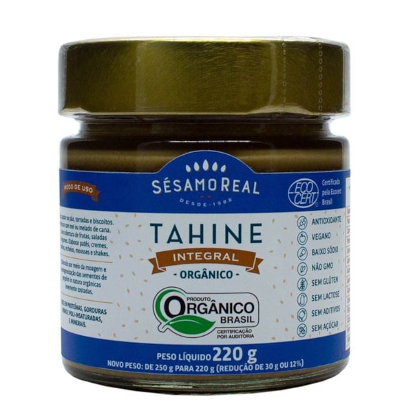 Tahine Integral Organico 220g Sésamo Real