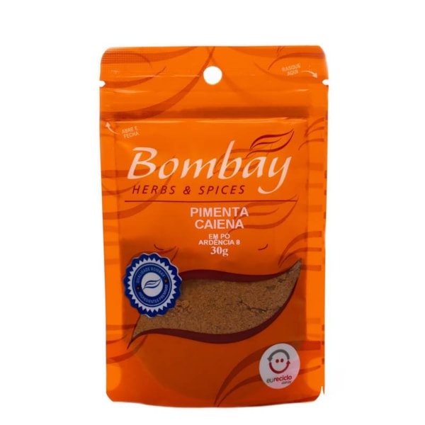 Tempero Pimenta Caiena em Pó 30g Pouch Bombay