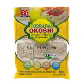 Torrada de Arroz Integral com Chia e Gergelim Orgânico 75g Okoshi