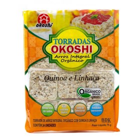 Torrada de Arroz Integral com Quinoa e Linhaça Orgânico 75g Okoshi