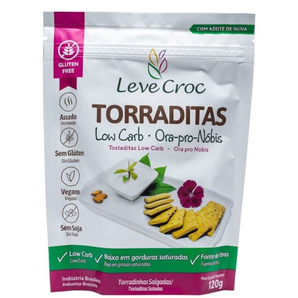 Torraditas Sem Glúten Low Carb Sabor Ora-Pro-Nóbis 120g Leve Croc