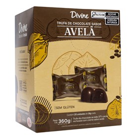 Trufa De Chocolate Ao Leite Recheada Com Creme Sabor Avelã Display 20X18g Divine