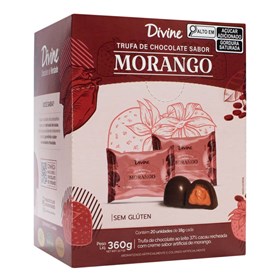 Trufa De Chocolate Ao Leite Recheada Com Creme Sabor Morango Display 20X18 Divine