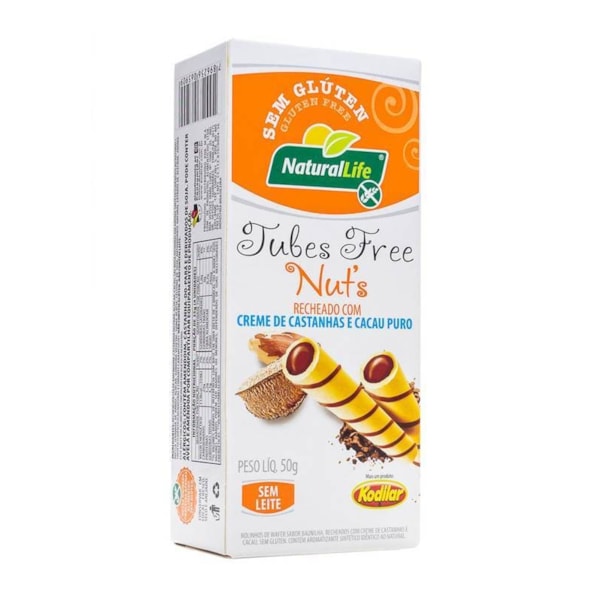 Tubes Free Sabor Castanha e Cacau s/ Gluten 50g - Natural Life