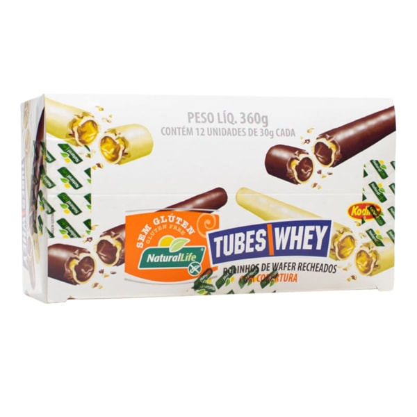 Tubes Whey Choc E Coco C/ Cobertura De Choc Meio Amargo S/ Glúten 12X30g Valid.28/08/2024 Natural Life