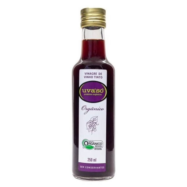 Vinagre de Vinho Tinto Organico 250ml - UVA SÓ