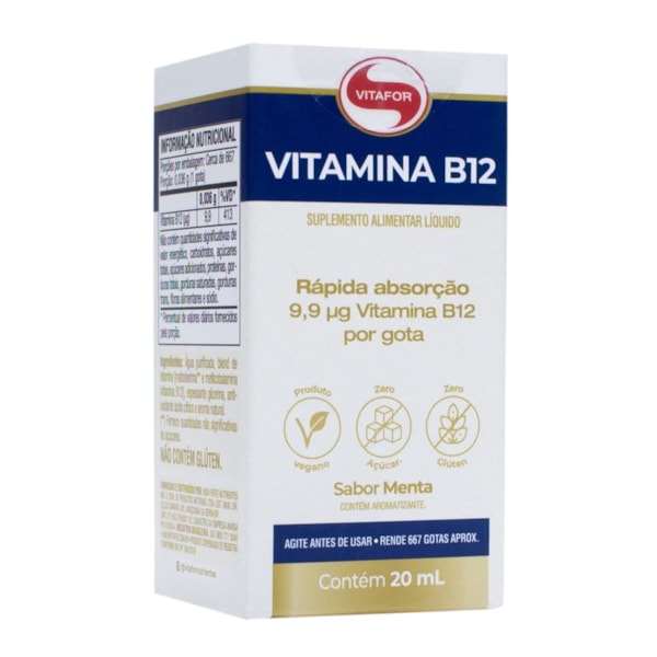 Vitamina B12 Em Gotas Sabor Menta 20ml Vitafor