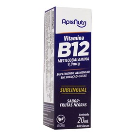Vitamina B12 Em Gotas Sublingual Sabor Frutas Negras 20 ml Apisnutri