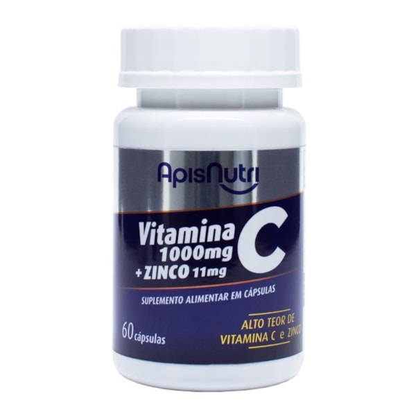 Vitamina C + Zinco 60 Cápsulas 1100mg Apisnutri