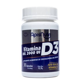 Vitamina D3 Oil 2000UI 30 Cápsulas 430mg Apisnutri