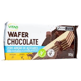 Wafer Integral Sabor Chocolate Zero Açúcar Vegano 90g Vitao