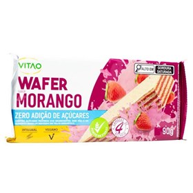 Wafer Integral Sabor Morango Zero Açúcar Vegano 90g Vitao