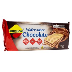 Wafer Recheado Sabor Chocolate Zero Açúcares 115g Lowçucar