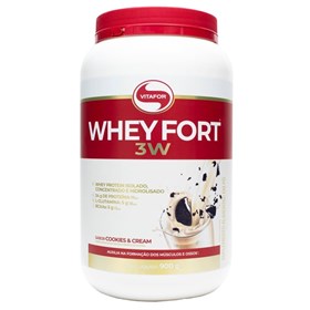 Whey Fort 3W Sabor Cookies & Cream Pote 900g Vitafor