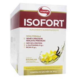 Whey Protein Isolado Sabor Baunilha Isofort Display 15X30g Vitafor