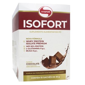 Whey Protein Isolado Sabor Chocolate Isofort Display 15X30g Vitafor